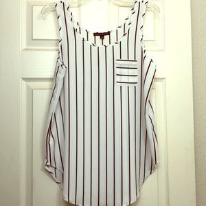 Super cute pin striped blouse!